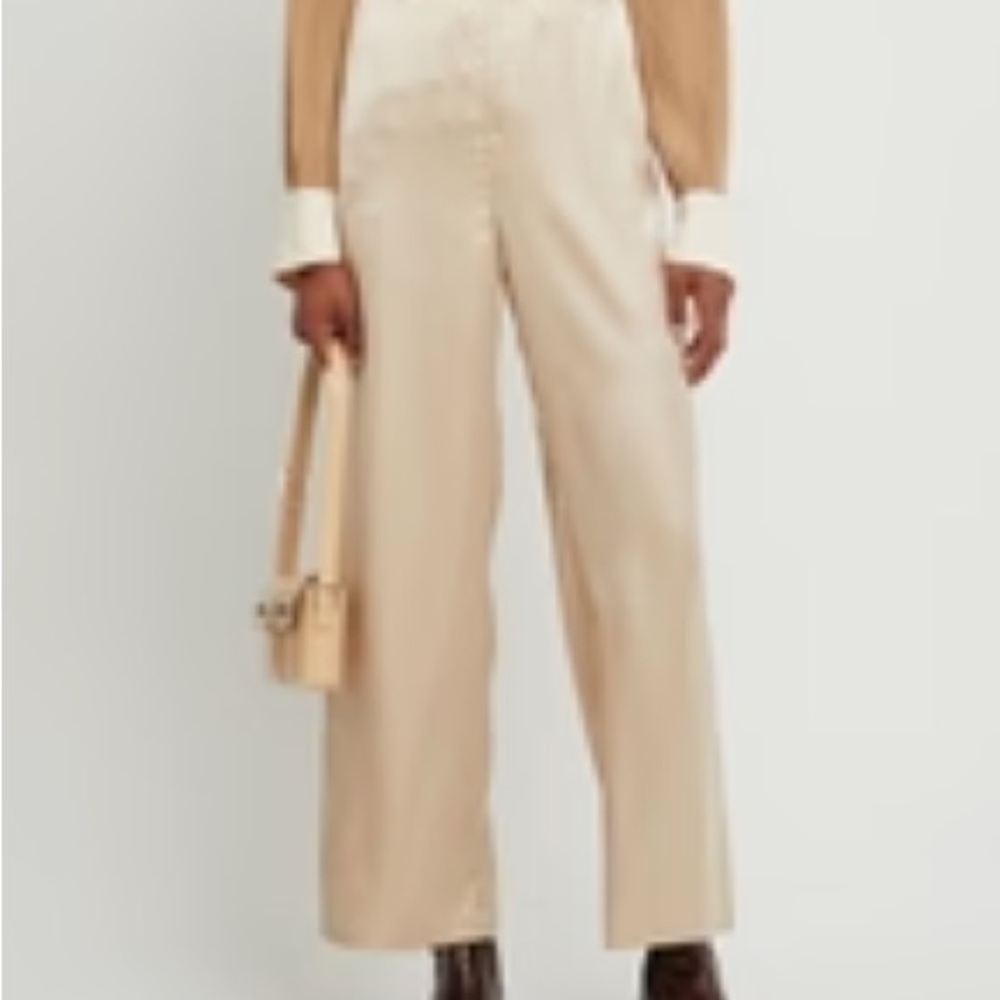 Champagne silk trousers